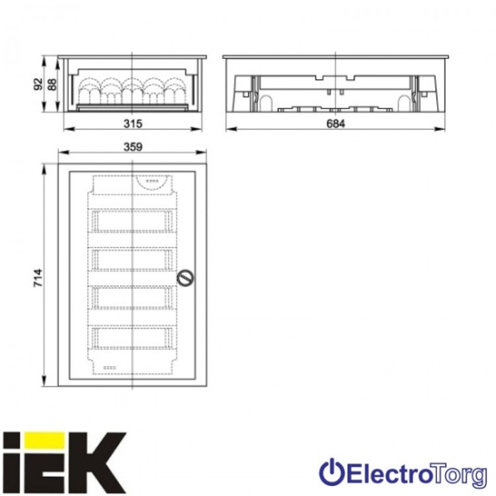 купить купить Корпус КМПв 4/56 с метал. дверцей встраив. IP30 ИЭК  