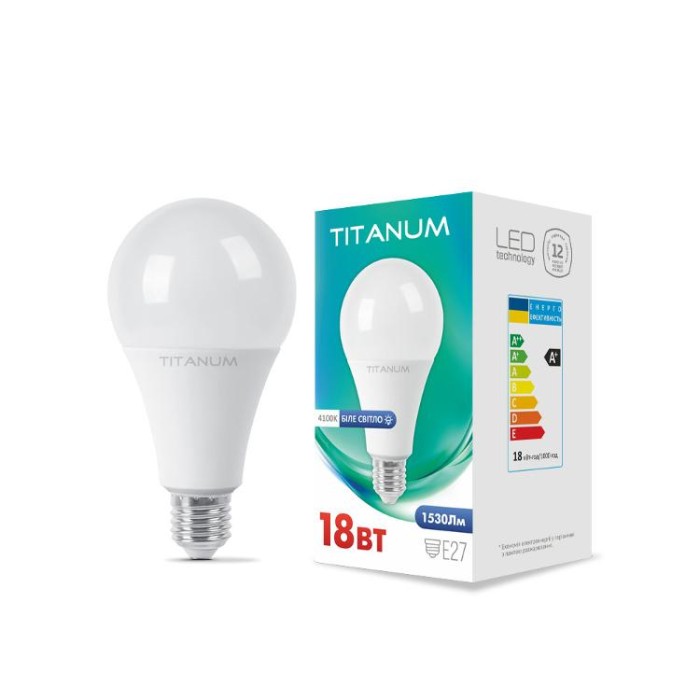 купить купить LED лампа TITANUM A80 18W E27 4100K  