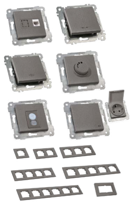 Рамка одномісна RITA, Mutlusan, &amp;quot;графіт&amp;quot;, (2220 800 1195)