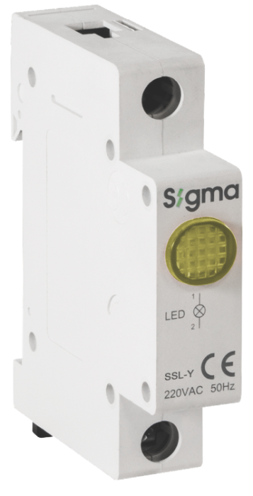 Індикатор світлосигнальний модульний SIGMA 220V AC, жовтий (SSL-Y220A)