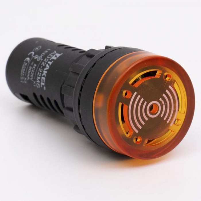 Зумер світлосигнальний AD22-22MS АC/DC 220В, жовтий TAKEL