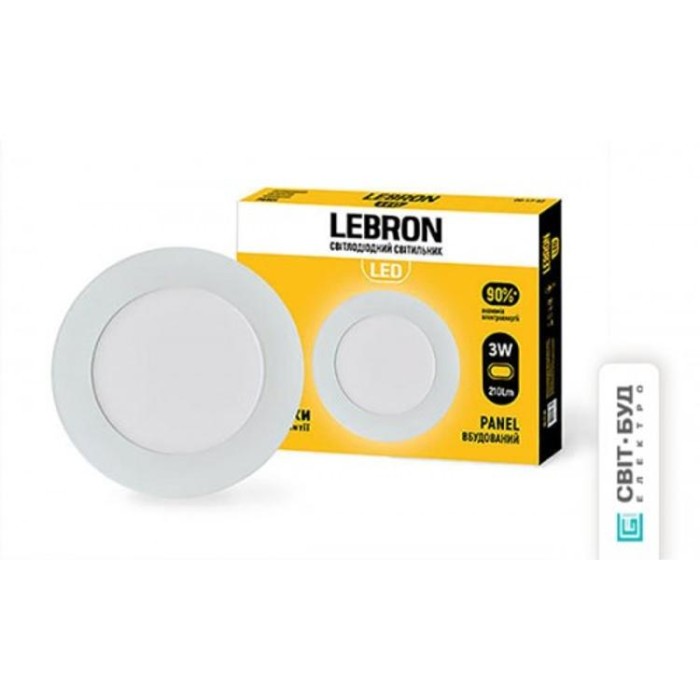купить купить LED светильник L-PR-341, 3W, встроенный, O88*19mm, 4100K, 210Lm, угол 120° Lebron  