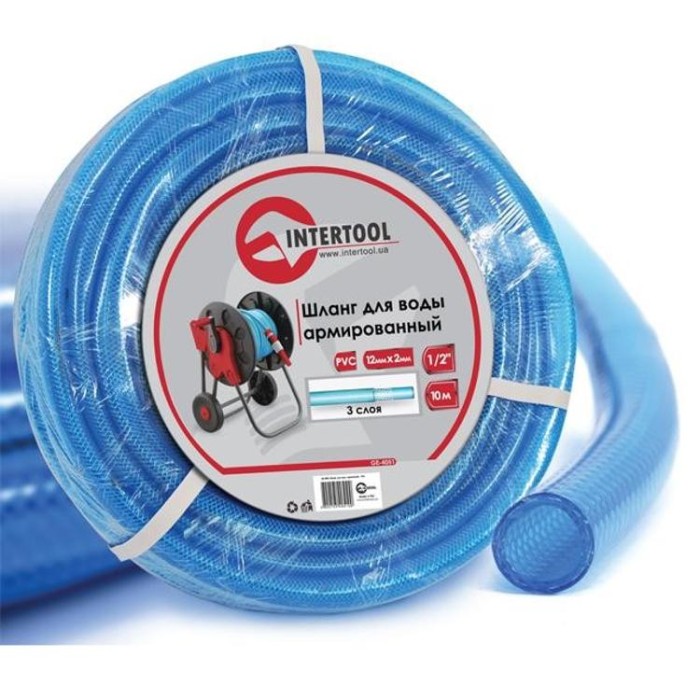 купить купить Шланг для воды 3-х слойный 1/2&quot;, 10 м, армированный, PVC INTERTOOL GE-4051  