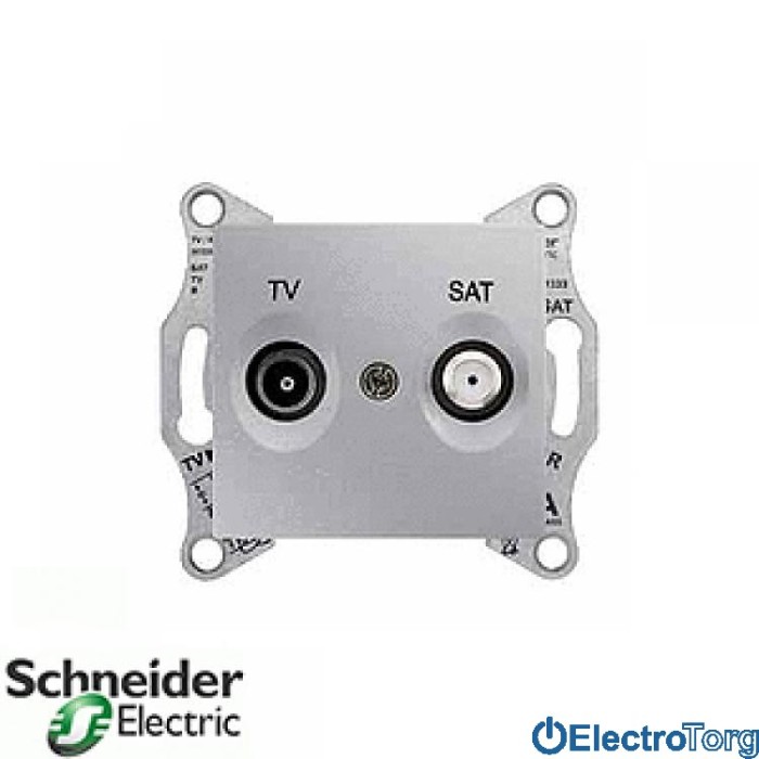 TV/SAT розетка проходная 4Дб алюминиевая Sedna Schneider Electric (Шнайдер Электрик)