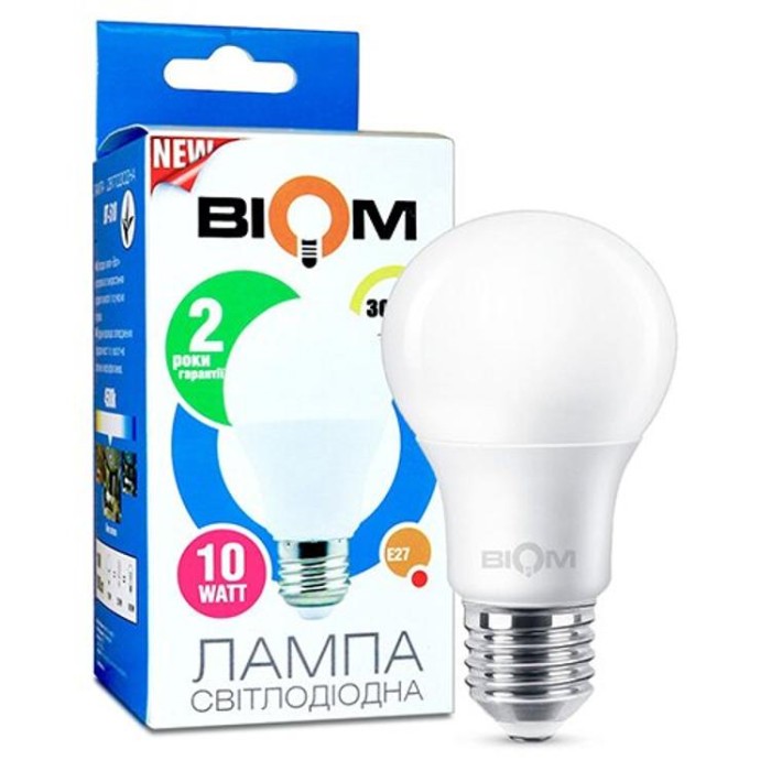 купить купить Светодиодная лампа Biom BT-509 A60 10W E27 3000К матовая  