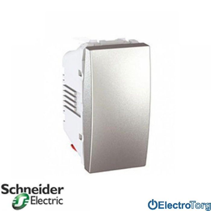 Переключатель перекрёстный 1-клавишный 10AX алюминиевый Unica Schneider