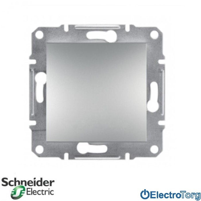 Выключатель кнопочный алюминий Asfora Schneider Electric (Шнайдер Электрик)