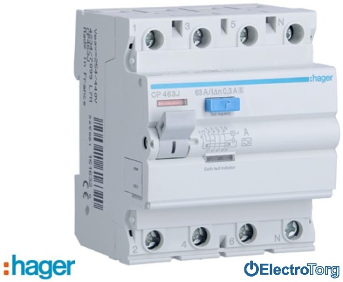 купить купить УЗО 4P 63A 300mA A S Hager (Хагер)  