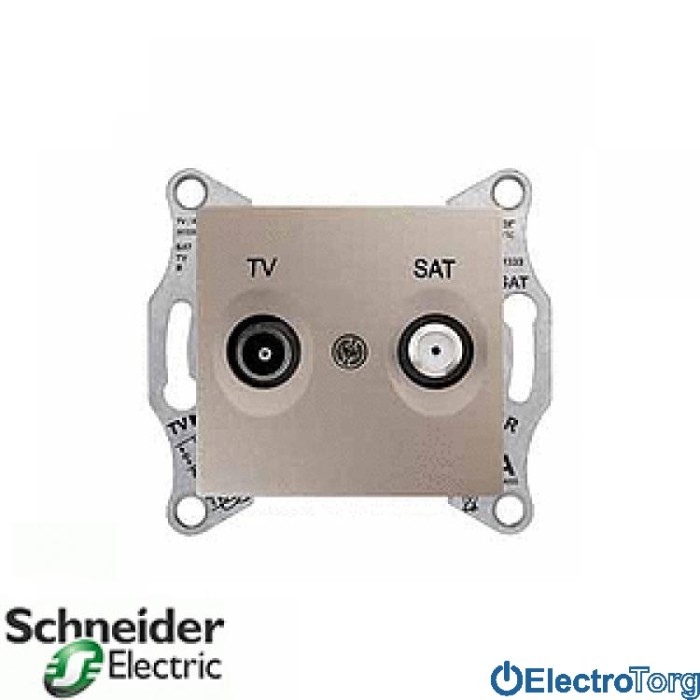 TV/SAT розетка проходная 4Дб титановая Sedna Schneider Electric (Шнайдер Электрик)