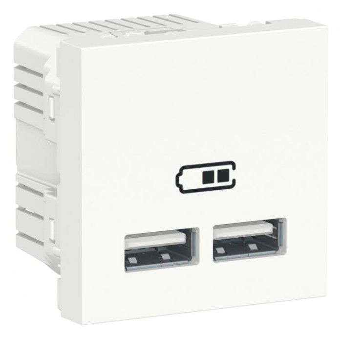 купить купить Розетка USB двойная 2.1А 2 модуля белый Unica New Schneider Electric (Шнайдер Электрик)  