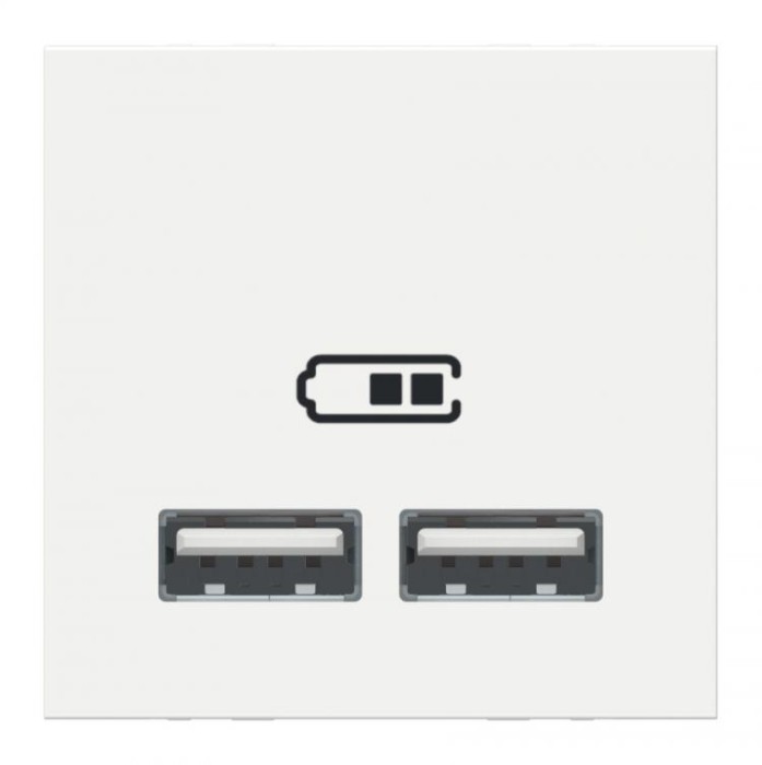 купить купить Розетка USB двойная 2.1А 2 модуля белый Unica New Schneider Electric (Шнайдер Электрик)  