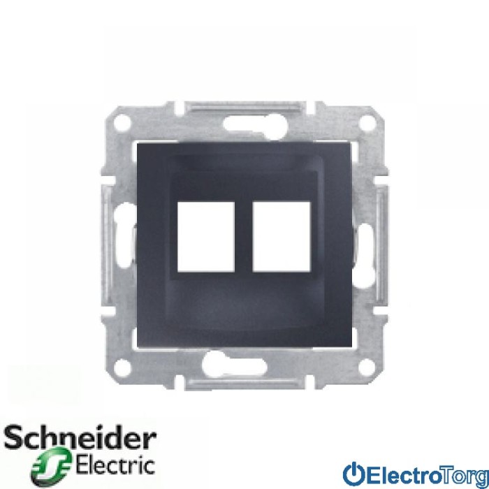 Накладка двойная для коннекторов AMP/Molex/Keline 5e и 6 UTP графитовая Sedna Schneider Electric (Шнайдер Электрик)