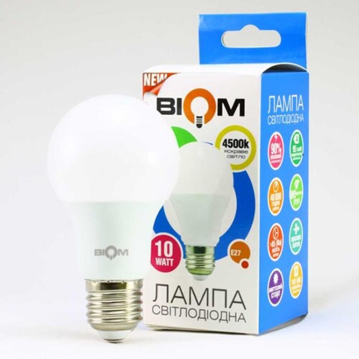 купить купить Светодиодная лампа Biom BT-510 A60 10W E27 4500К матовая  