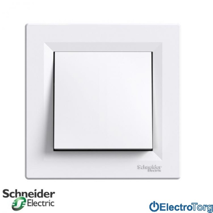 Выключатель кнопочный одноклавишный белый Asfora Schneider Electric (Шнайдер Электрик)