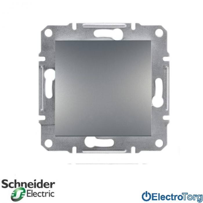 Выключатель кнопочный сталь Asfora Schneider Electric (Шнайдер Электрик)