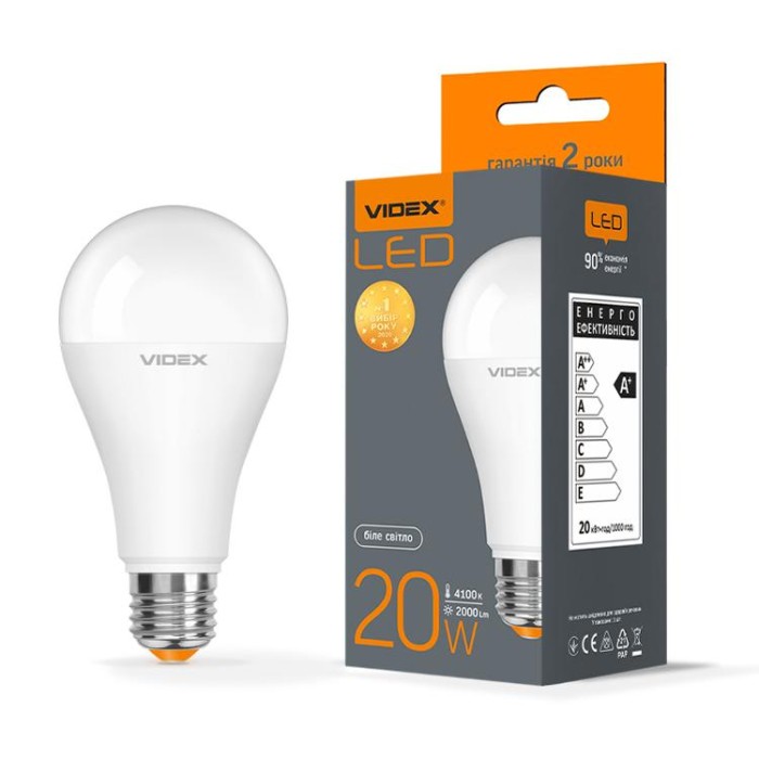купить купить LED лампа VIDEX A65e 20W E27 4100K  