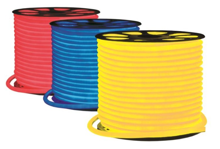 Світлодіодна стрічка NEON LEBRON L-NS, 300°, 14мм, SMD 2835, 120LED 7W/m, AC220V, синій, ІР65, (1м)