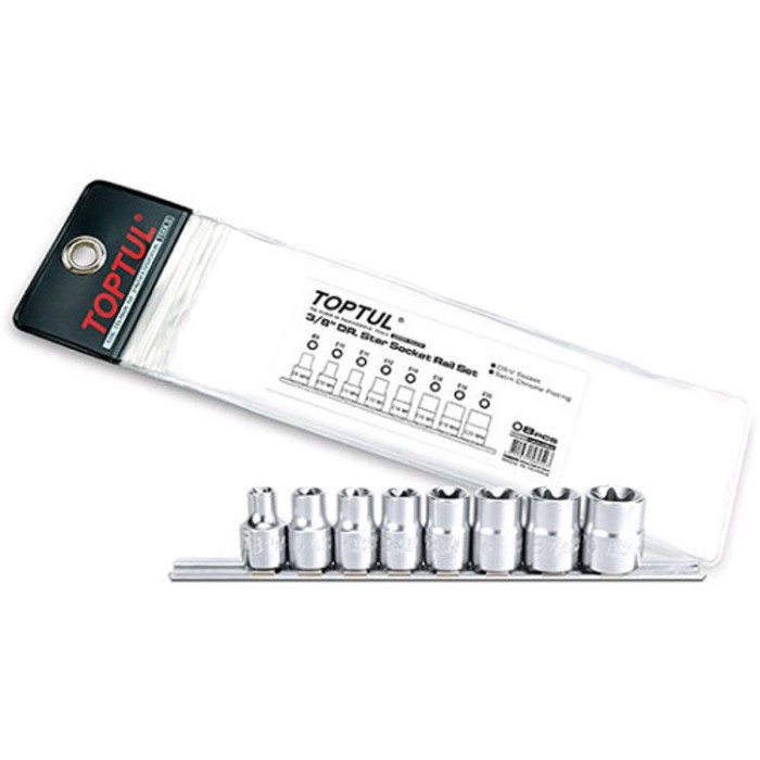 купить купить Набор головок TORX на планке TOPTUL 3/8&quot; E8-E20 8ед. GAAG0802  