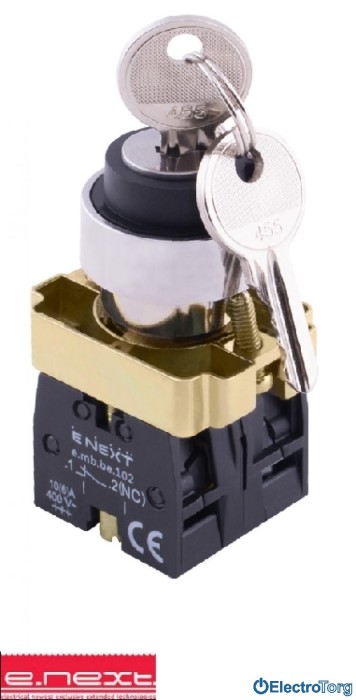 купить купить Переключатель с ключом e.mb.bg25.lr на 2 фиксированных положения 1NO+1NC  E.NEXT(Енекст)  