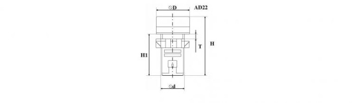 Зумер світлосигнальний AD22-22MS АC/DC 24В, червоний TAKEL