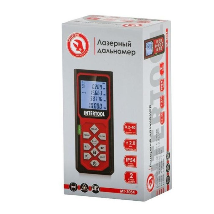 купить купить Дальномер лазерный 40 м INTERTOOL MT-3054  