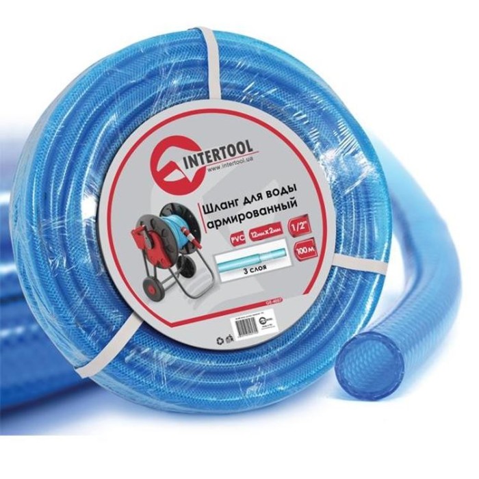 купить купить Шланг для воды 3-х слойный 1/2&quot;, 100 м, армированный PVC INTERTOOL GE-4057  