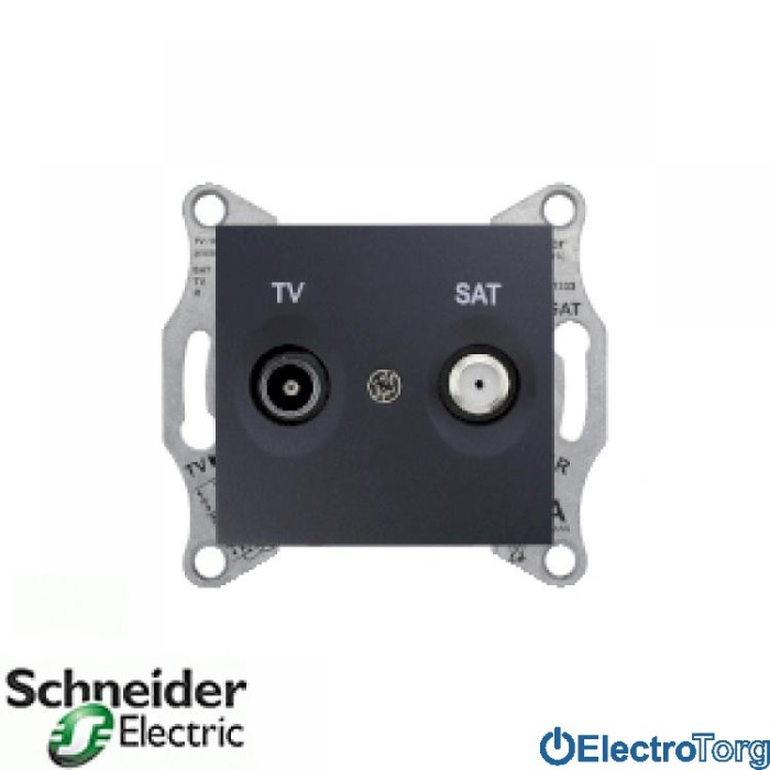 TV/SAT розетка проходная 4Дб графитовая Sedna Schneider Electric (Шнайдер Электрик)