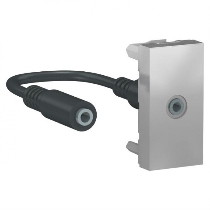 купить купить Розетка Minijack 1 модуль алюминий Unica New Schneider Electric (Шнайдер Электрик)  