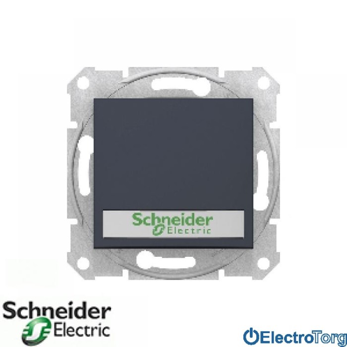 Кнопочный выключатель с надписью с подсветкой графитовый Sedna Schneider Electric (Шнайдер Электрик)