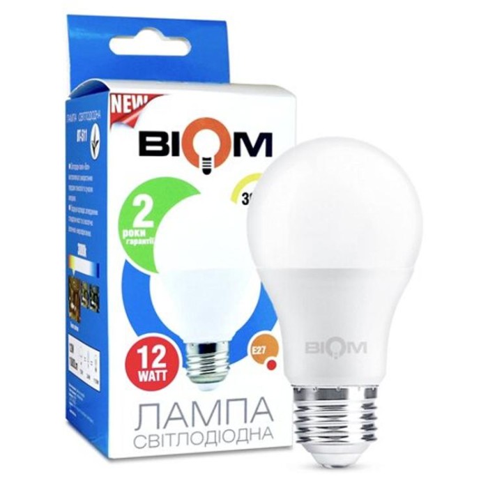 купить купить Светодиодная лампа Biom BT-511 A60 12W E27 3000К матовая  