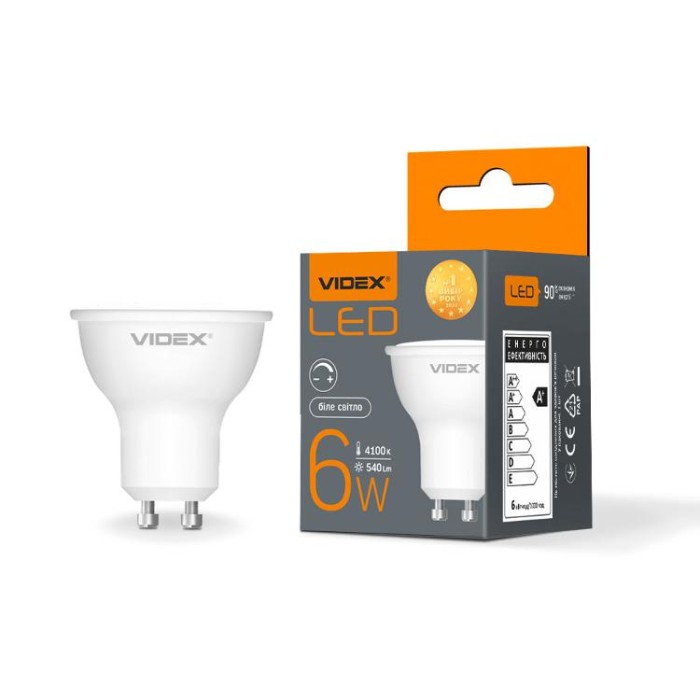купить купить LED лампа VIDEX MR16еD 6W GU10 4100K дімерна  