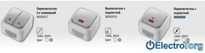 купить купить VI KO PALMIYE  Выключатель влагозащищенный с подсветкой  