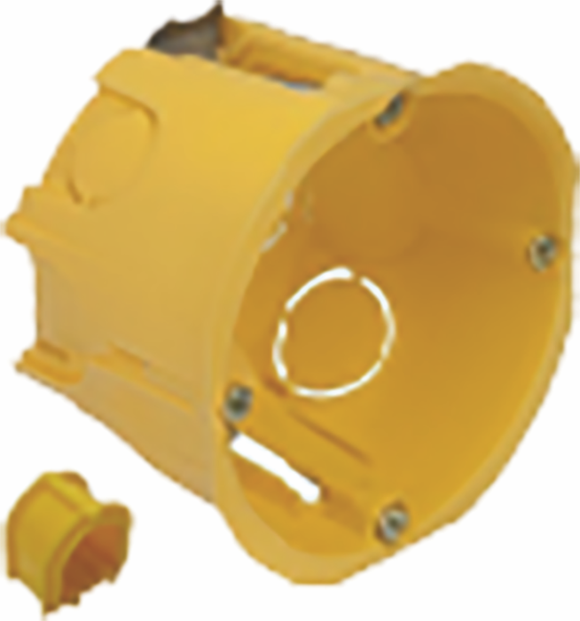 Коробка для гіпсокартону D 68мм, h.45мм, жовта