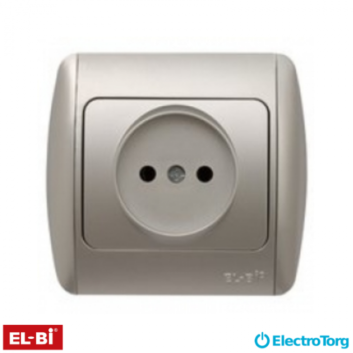 купить купить Розетка ZIRVE 1-я SL- G- серебряная с вставкой EL-BI  