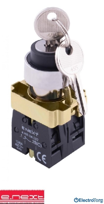 купить купить Переключатель с ключом e.mb.bg45.lr на 2 фиксированных положения 1NO+1NC  E.NEXT(Енекст)  