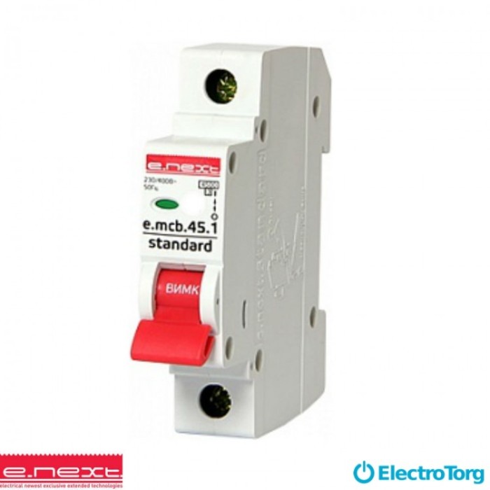 купить купить Авт. выкл. e.mcb.stand.45.1.B4, 1р, 4А, В, 3,0 кА e-next  