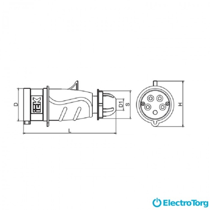 купить купить Вилка переносная ССИ-023 32А-6ч/200-250В 2Р+РЕ IP44 MAGNUM ИЭК(IEK)  