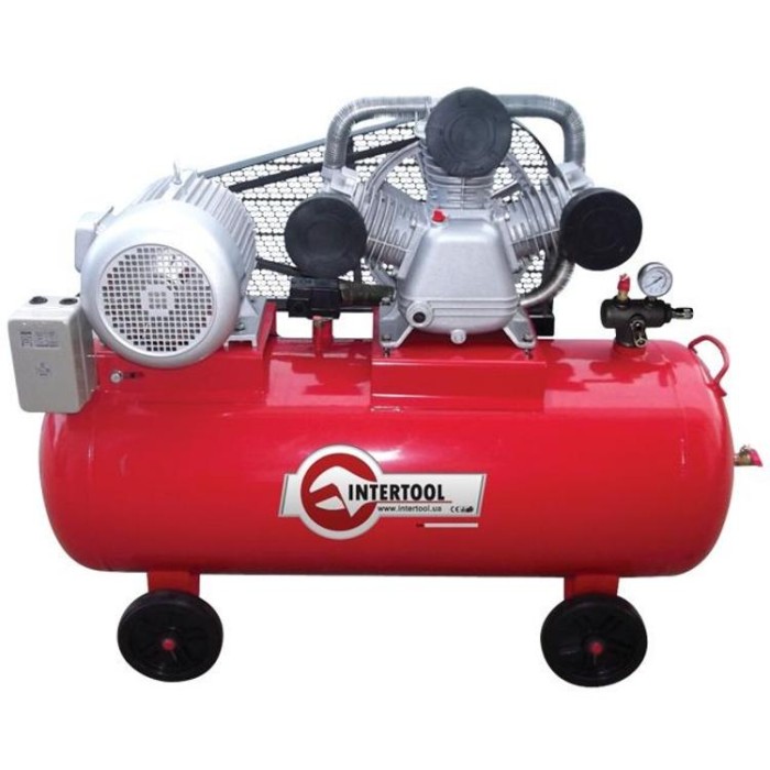 купить купить Компрессор 200 л, 7,5 кВт, 380 В, 8 атм, 1050 л/мин. 3 цилиндра INTERTOOL PT-0040  
