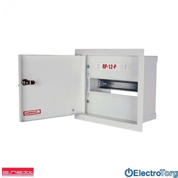 купить купить Щит / Шкаф распределительный e.mbox.RP-12-P-Z мет. встраиваемый, 12 мод. c замком, 215х255х125 мм e-next  