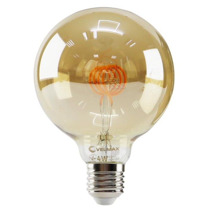 купить купить LED лампа V-Filament-Amber-G95 спираль-G 4W E27 2700K 300Lm VELMAX (Велмакс)  