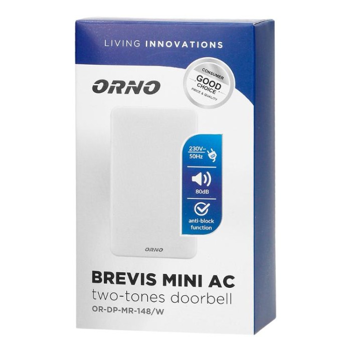 купить купить Звонок 220V, дин / дон, 80дБ, 60W, ИР20, открытой установки, ORNO  