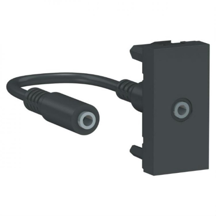 купить купить Розетка Minijack 1 модуль антрацит Unica New Schneider Electric (Шнайдер Электрик)  