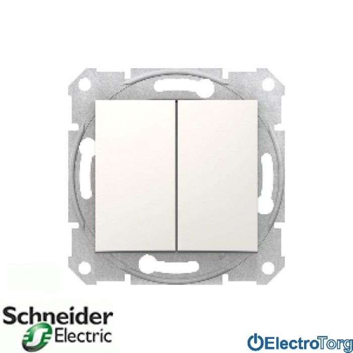 Выключатель 2-клавишный 10AX модуль слоновая кость Sedna Schneider Electric (Шнайдер Электрик)
