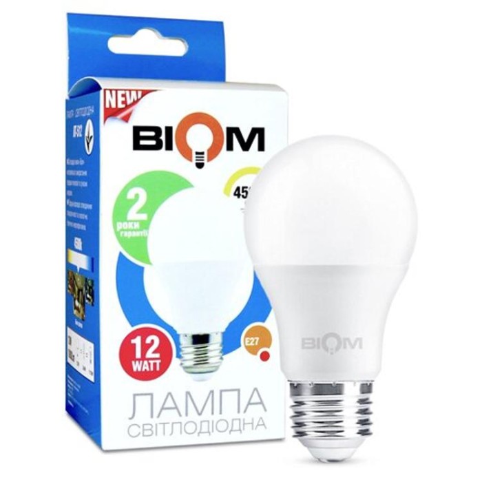 купить купить Светодиодная лампа Biom BT-512 A60 12W E27 4500К матовая  