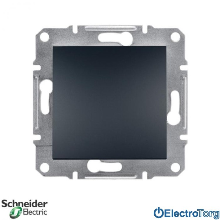 Выключатель кнопочный антрацит Asfora Schneider Electric (Шнайдер Электрик)