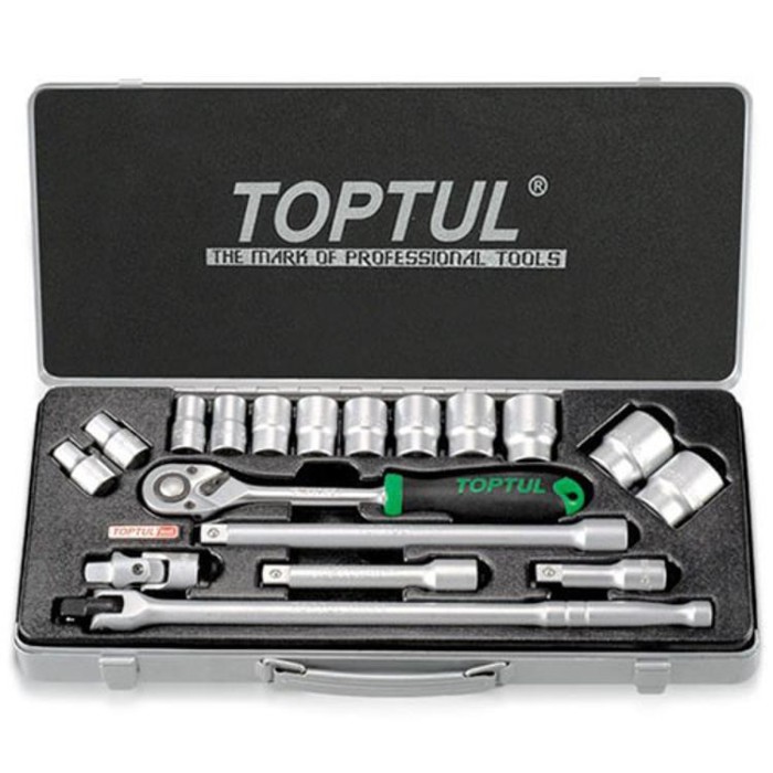 купить купить Набор головок с трещоткой TOPTUL 1/2&quot; 18ед. (6-гр.) GCAD1802  