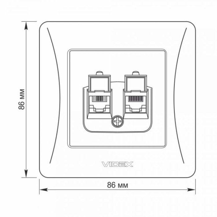 купить купить Розетка CAT6+CAT3 двойная серебряный шелк VIDEX BINERA  