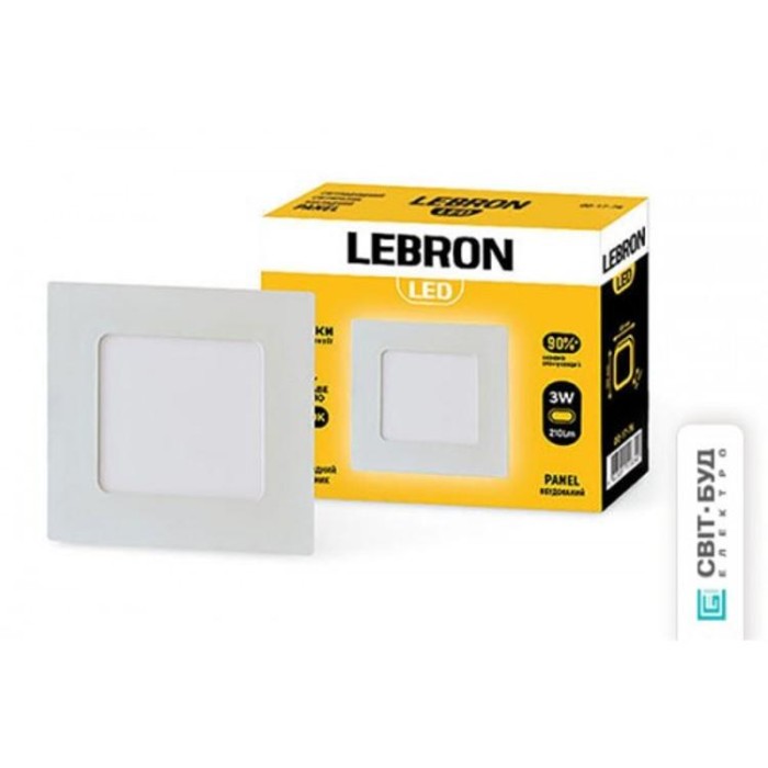 купить купить LED светильник L-PS-341, 3W, встроенный, 85*85mm*19mm, 4100K, 210Lm, угол 120° Lebron  