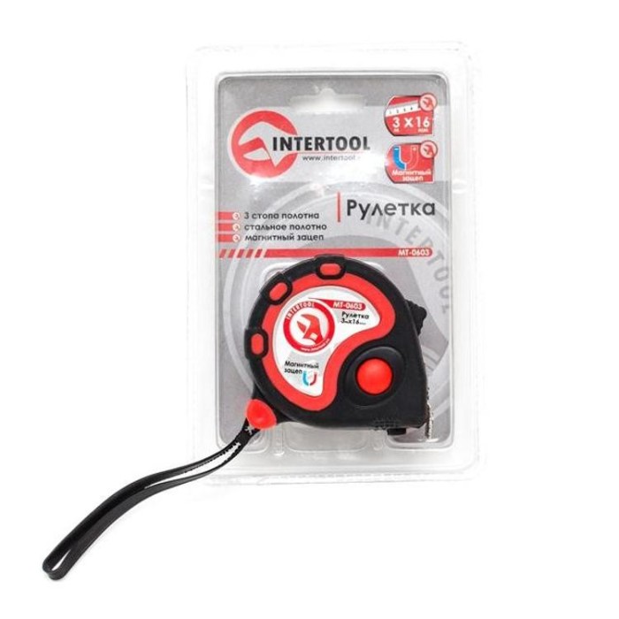 купить купить Рулетка с металлическим полотном 3 м x 16 мм INTERTOOL MT-0603  