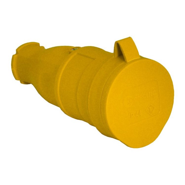 купить купить Розетка с заземлением, 16А, каучук желтая, (IP44), TP electric  